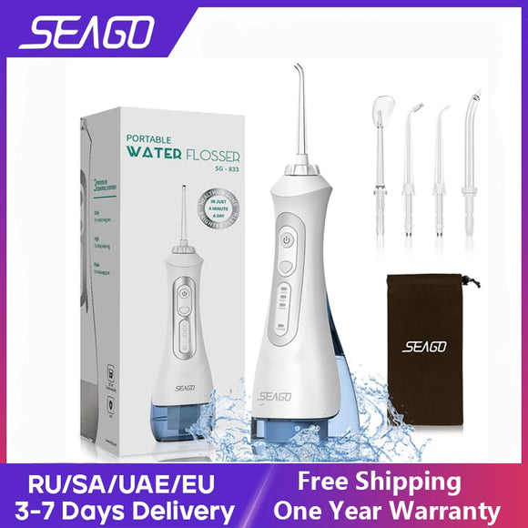 Water Flosser USB Rechargeable 3 Modes IPX7 200ML Water for Cleaning Teeth SG833