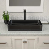 Bathroom Sink Matte Rectangular Above Counter Vessel Sink