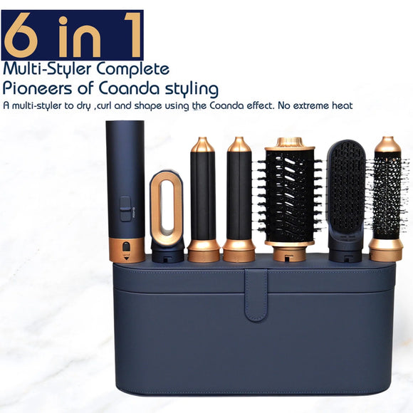 New Hair Dryer 6 in1 Multi Hair Styler Curling Iron Hair Straightener