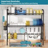 Over The Sink Dish Drying Rack, 2-Tier Steel Large Over The Sink Dish Rack