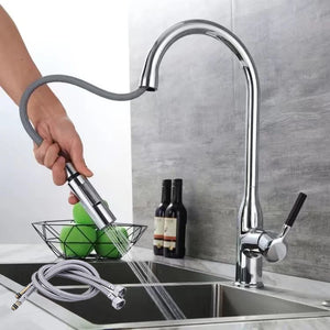 Modern Kitchen Faucet Stainless Steel Flow Kitchen Sink Faucets with Pull Down Sprayer