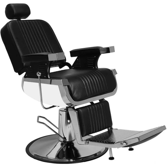 Barber Chair with Headrest & Supports up to 500lbs & 360 Degrees