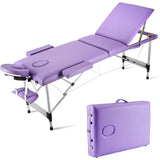 Massage Table 3 Fold 23.6" Wide, Height Adjustable Aluminum Massage Bed with Headrest