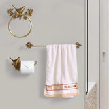 Antique Brass 3pcs Bath Towel Set Bird Towel Ring Carved Toilet