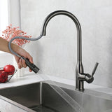 Modern Kitchen Faucet Stainless Steel Flow Kitchen Sink Faucets with Pull Down Sprayer