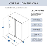 Frameless Shower Door, Bathroom Sliding Shower Door, Clear Tempered Glass,