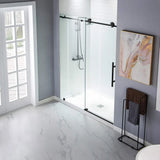 Shower Door, 56-60 in. W X 76 in. H, Frameless Sliding Showers Doors, Clear