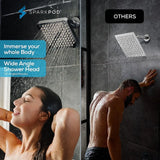 Polished Chrome Design,Easy 1-Min Install,Adjustable and Easy Clean Shower Head