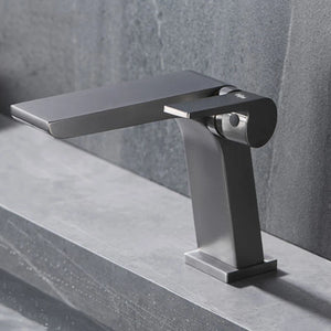Bathroom Basin Waterfall Hot and Cold Water Mixer Tap Single Handle Crane Chrome Black Mixer Tap