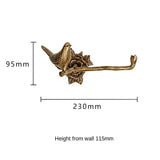 Antique Brass 3pcs Bath Towel Set Bird Towel Ring Carved Toilet