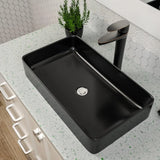 Bathroom Sink Matte Rectangular Above Counter Vessel Sink