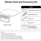 Folding Shower Chair Wall Mounted Fold Down Shower Seat 400 LB Capacity Foldable