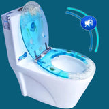 Toilet Seat Lid Household Transparent Resin Thicken Slow-Close Toilet Seats Cover