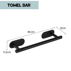 Towel Bar for Bathroom No Drilling Stainless Steel Black Bathroom Accessories Sets