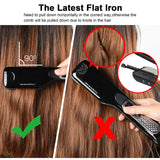 Professional Hair Straightener Steam Flat Iron Straightening Brush Electric Hair Brushes