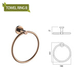 Glossy Rose Gold Bathroom Accessories 304 Stainless Steel Towel Rack Toilet Roll Paper