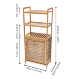 Laundry Hamper Bamboo Bathroom Cabinet Organizer 4 Tier Shower