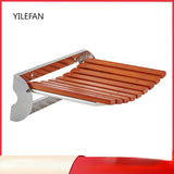 Folding Teak Shower Seat Bench Wall Mounted Space Saving