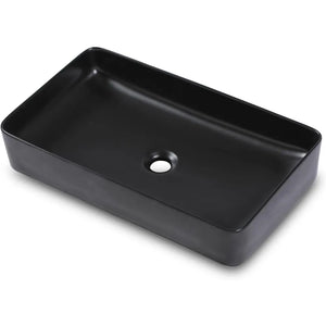 Bathroom Sink Matte Rectangular Above Counter Vessel Sink