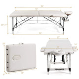 Portable Massage Table 84inch, Folding Lash Bed Aluminium Frame, Height