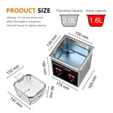 Ultrasonic Cleaner Bath 2L 60W/120W with Stainless Basket Heater Timer Digital Display Diswasher Ultrasound Home Appliances