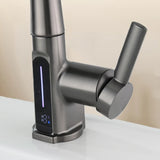 Temperature Digital Display Wash Basin Faucet Pull Out