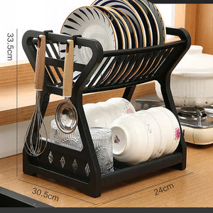 Dish Drying Rack Double Layer Kitchen Storage Shelf Set New Dish Drainer