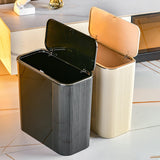 14L Narrow Press Ring Trash Can with Lid Wastebasket for Bathroom