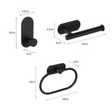 YCRAYS No Drilling Black Bathroom Accessories Sets Toilet Tissue Roll Paper Holder Towel Rack