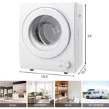 Portable Clothes Dryer, High End Laundry Front Load Tumble Dryer Machine with Stainless Steel Tub