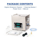 Touch type ultrasonic cleaning machine with heater, digital timer,