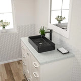 Bathroom Sink Matte Rectangular Above Counter Vessel Sink