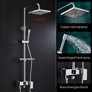 Shower Set Household Copper Pressurized Bathroom Shower Head With Manual Shower Faucet
