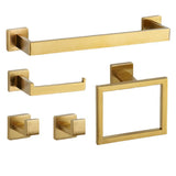 Brushed Gold Stainless Steel Bathroom Hardware set Towel Bar Toilet Paper Holder Clothes Hook