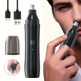 Black Electric Nose Hair Trimmer Rechargeable Ear and Nose Hair Trimmer Professional Painless