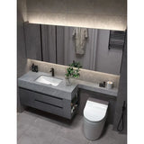 Custom Sintered Stone Slate Bathroom Washbasin Toilet Vanity Smart LED Mirrored