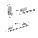 Bathroom Accessories Sets Toilet Tissue Roll Paper Holder Towel Rack Bar Rail Ring Robe Hook Hardware