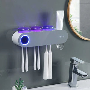 Solar Ultraviolet Toothbrush Holder Automatic Toothpaste Squeezer Dispenser Toothbrush