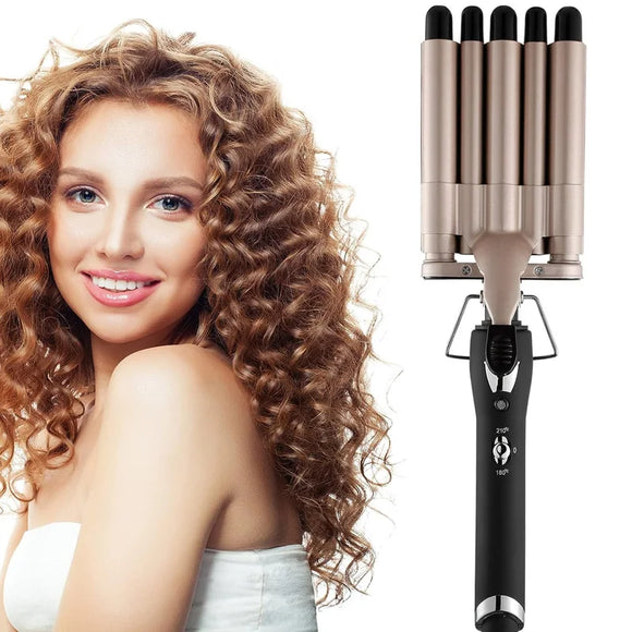 5 Tube Hair Curler Fast Heating Big Wave Curling Iron