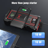 2500A Battery Jump Starter 23800mAh Power Bank w/10W Wireless Charging Capability