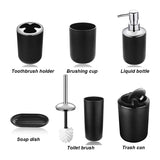 6Pcs/Set Luxury Bathroom Accessories Plastic Toothbrush Holder Cup Soap Dispenser