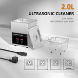Ultrasonic Cleaner Bath 2L 60W/120W with Stainless Basket Heater Timer Digital Display Diswasher Ultrasound Home Appliances