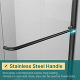 Semi-Frameless Sliding Showers Doors Bathroom Sliding Doors, Clear Glass, Bathroom Shower Door