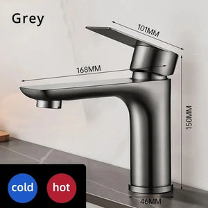 Bathroom Faucet 304 Stainless Steel Bathroom Sink Faucet Cold and Hot Water
