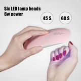 Nail Dryer Machine Portable 6 LED UV Manicure Lamp Home