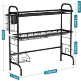 Over The Sink Dish Drying Rack, 2-Tier Steel Large Over The Sink Dish Rack