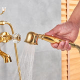 Telephone Style Golden Waterfall Bathtub Faucet Bathroom Brass Bath Faucets