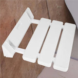 Wall-Mounted Shower Seat Aluminum Alloy Stool Folding Space-Saving White