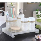 Bathroom Set Resin Soap Dispenser Toothbrush Holder Soap Dish Mouthwash Cup