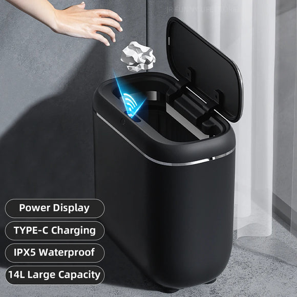 14L Bathroom Automatic Sensor Trash Can Narrow Smart Trash Can